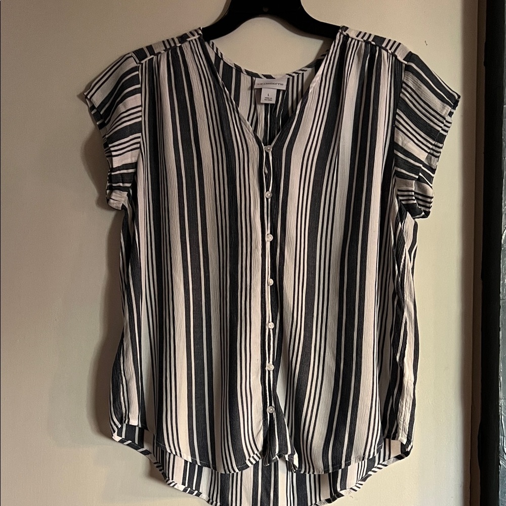 Liz Claiborne Black and White Striped Blouse